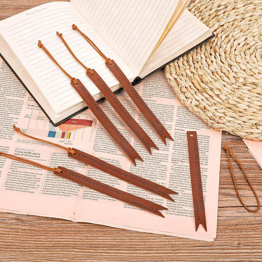 Leather Bible Bookmark with Inspirational Bible Verse Gift